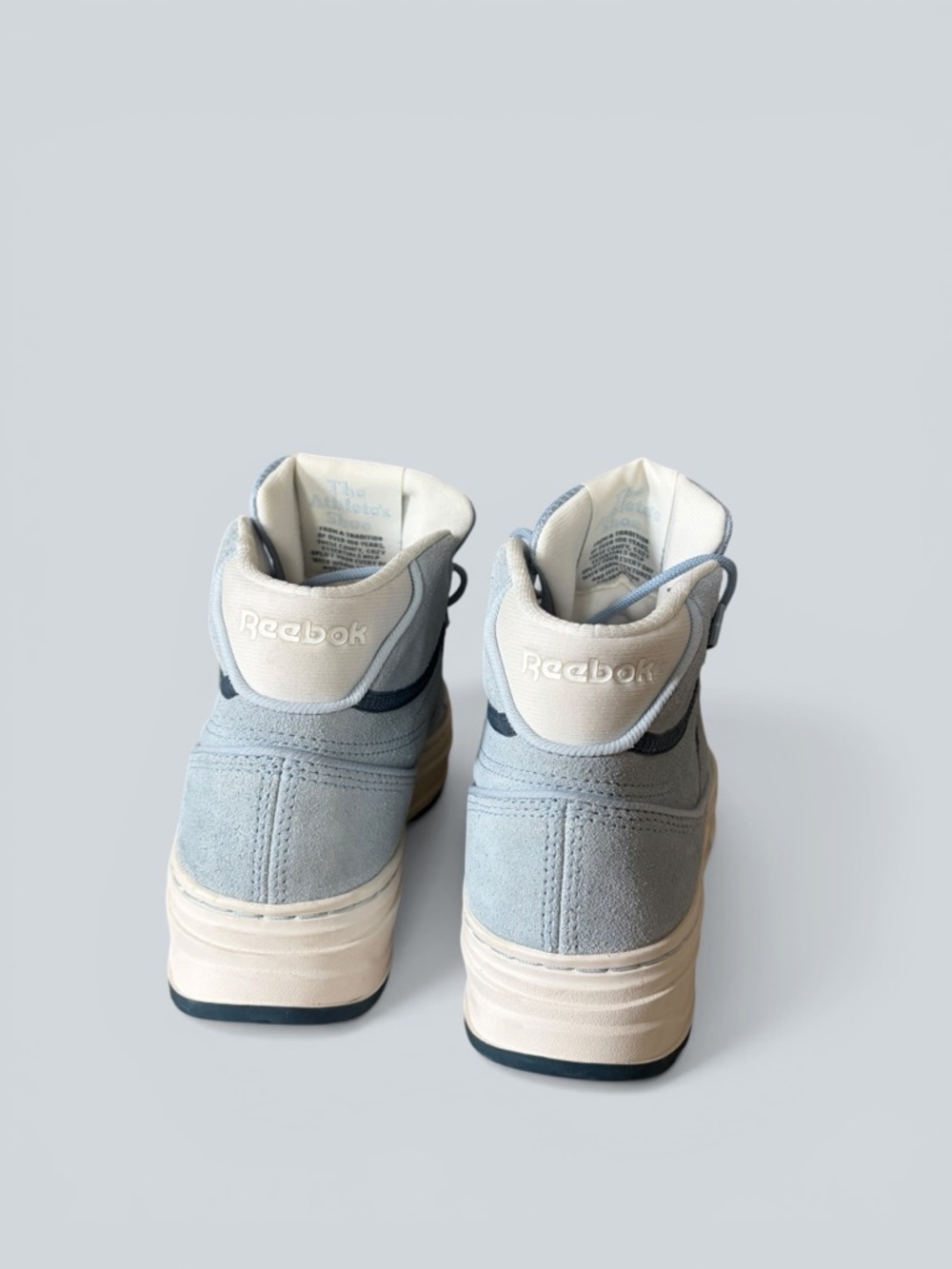 Reebok Pale Blue Suede Platform Sneakers with Cream Sole - Picture 8 of 15